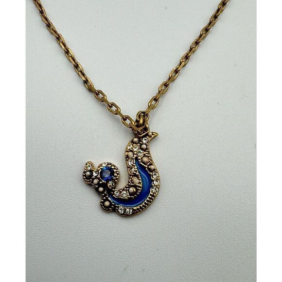 Marc Jacobs Gold Tone Blue Rhinestone Enamel Bird Bracelet - Picture 1 of 10
